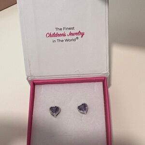 Heart-Shaped Purple screw back Earrings